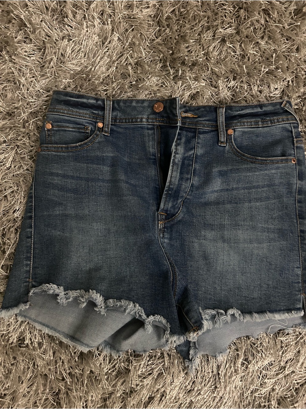 Guess Dark Blue Distressed Denim Jean Shorts